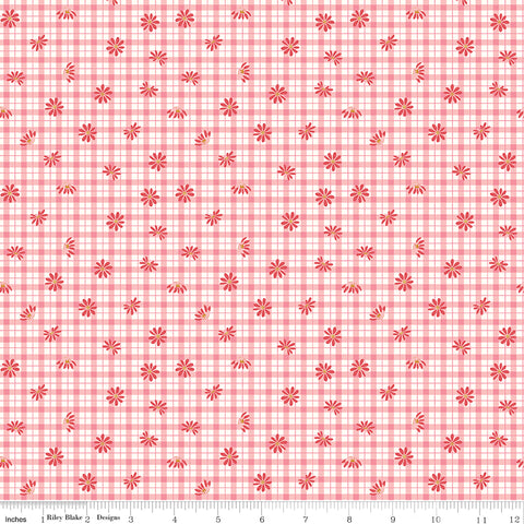 Sweet Acres Strawberry Floral Gingham Yardage by Beverly McCullough for Riley Blake Designs