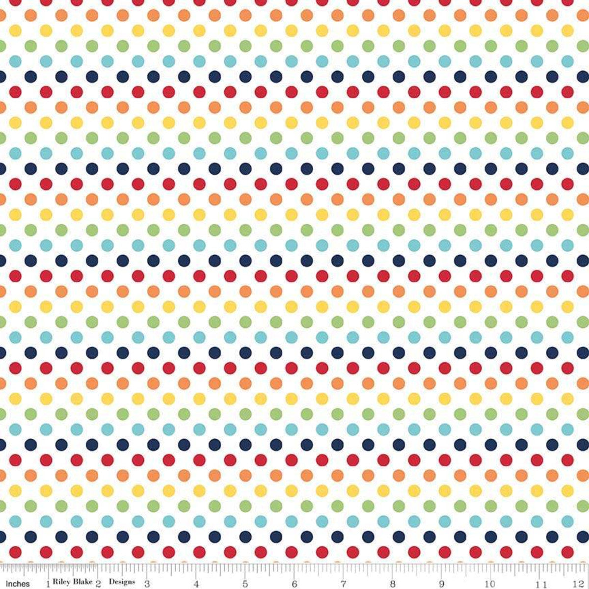Small Dots Rainbow Yardage by Riley Blake Designs
