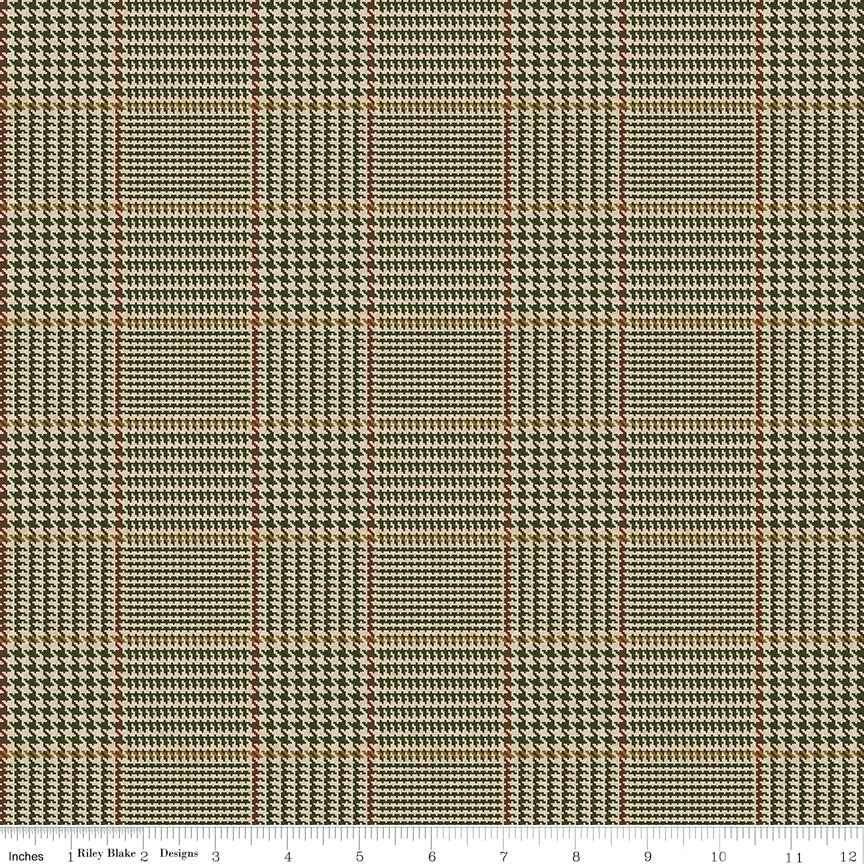 All About Plaids Green Tweed Yardage by Riley Blake Designs