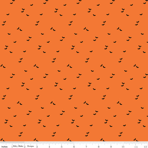 Seasonal Basics Orange Bats Yardage by Riley Blake Designs