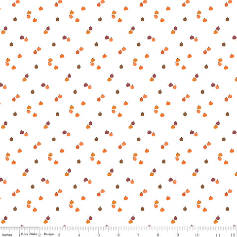 Seasonal Basics White Pumpkins Yardage by Riley Blake Designs