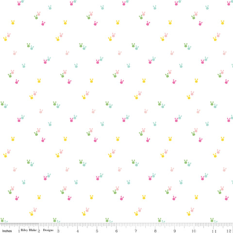 Seasonal Basics White Bunnies Yardage by Riley Blake Designs