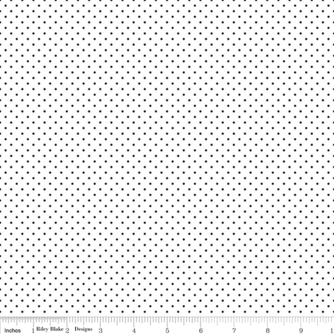 Swiss Dot Black on White Yardage by Riley Blake Designs
