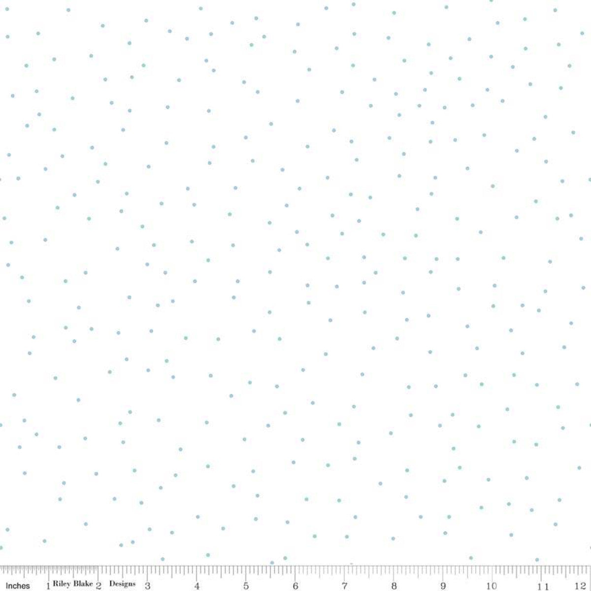 Pin Dot Aqua on White Yardage by Lori Holt for Riley Blake Designs