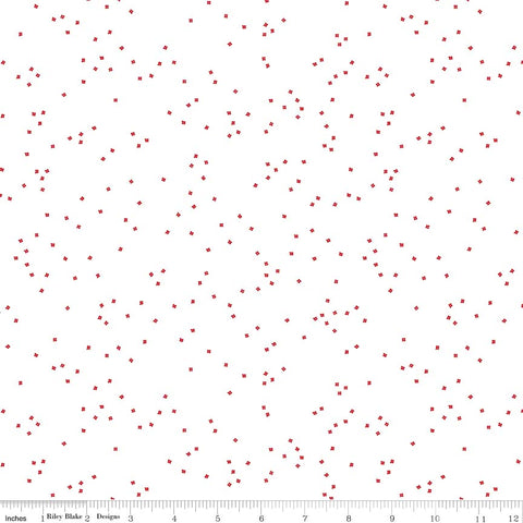 Blossom Red on White Yardage by Christopher Thompson for Riley Blake Designs