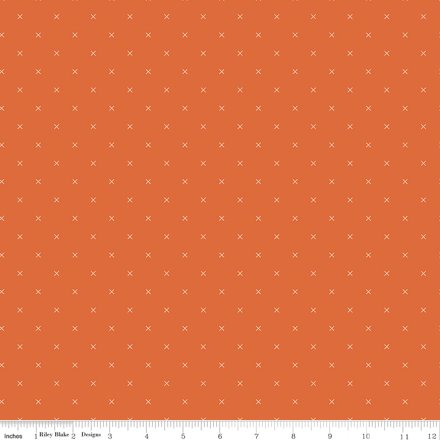 Bee Cross Stitch Autumn Yardage by Lori Holt for Riley Blake Designs