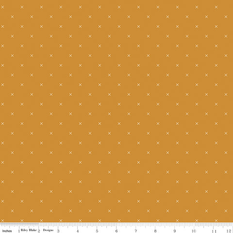 Bee Cross Stitch Butterscotch Yardage by Lori Holt for Riley Blake Designs