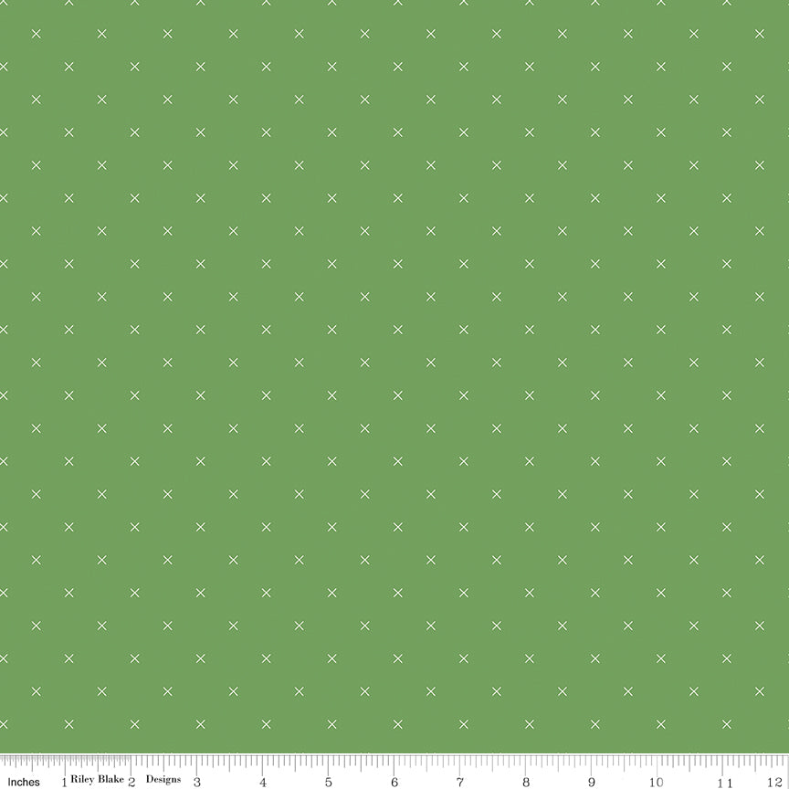 Bee Cross Stitch Clover Yardage by Lori Holt for Riley Blake Designs