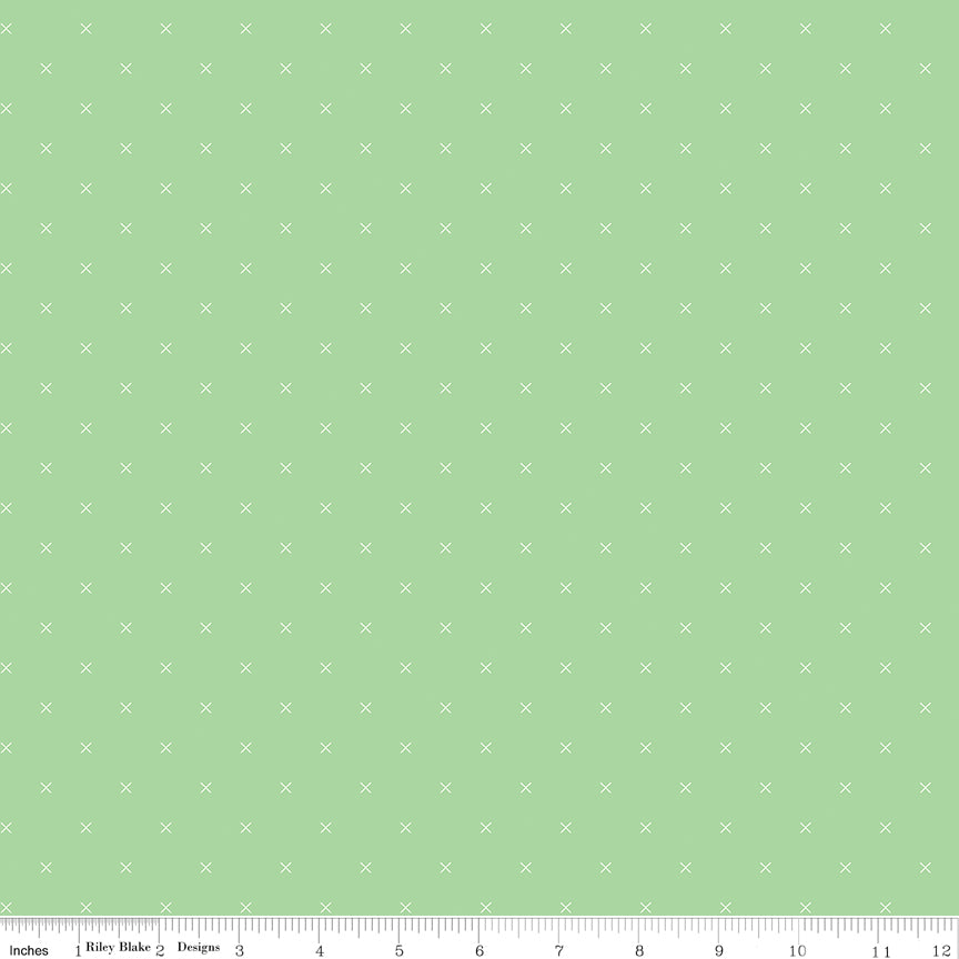 Bee Cross Stitch Leaf Yardage by Lori Holt for Riley Blake Designs