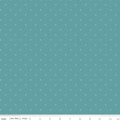 Bee Cross Stitch Riley Teal Yardage by Lori Holt for Riley Blake Designs
