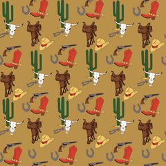 Cowboy Country Tan Gear Yardage by Carta Bella for Riley Blake