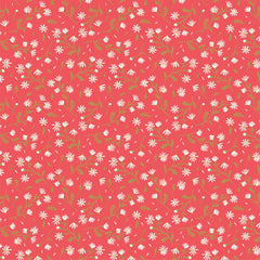 Sunshine And Chamomile Red Chamomile Yardage by Lori Woods for Poppie Cotton Fabrics