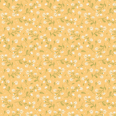 Sunshine And Chamomile Yellow Chamomile Yardage by Lori Woods for Poppie Cotton Fabrics
