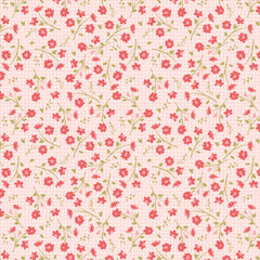 Treasured Threads Pink Dottie Yardage by Lori Woods for Poppie Cotton Fabrics