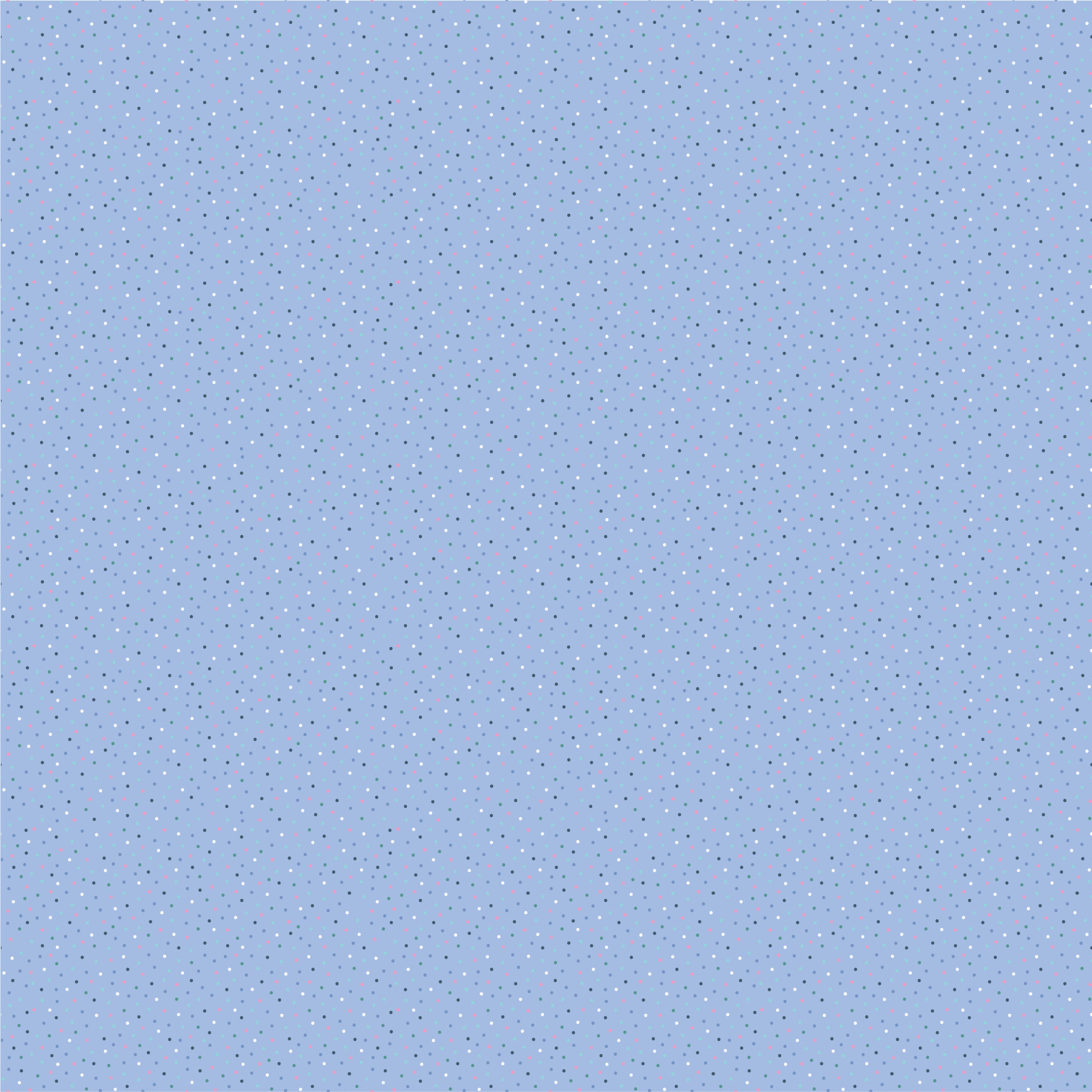 Country Confetti Forget Me Not Bright Blue Yardage by Lori Woods for Poppie Cotton Fabrics