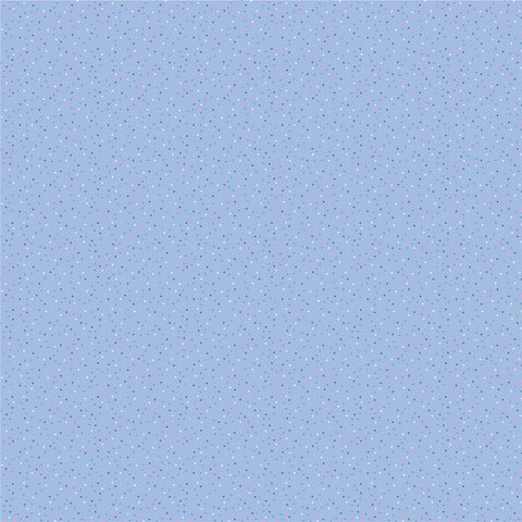 Country Confetti Bright Blue Forget Me Not Yardage by Lori Woods for Poppie Cotton Fabrics