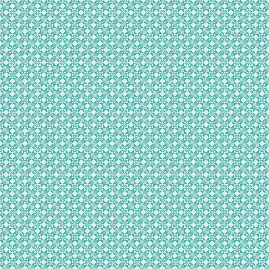 Betsy's Sewing Kit Teal Feeling Quilty Yardage by Lori Woods for Poppie Cotton Fabrics