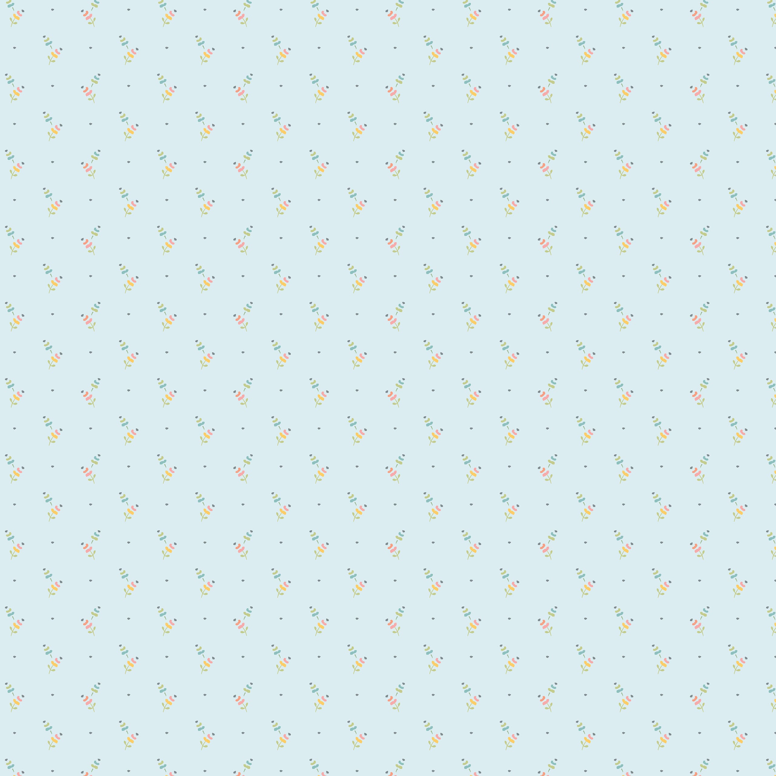 Hollyhock Lane Teal Kindness Yardage by Lori Woods for Poppie Cotton Fabrics