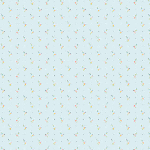 Hollyhock Lane Teal Kindness Yardage by Sheri McCulley for Poppie Cotton Fabrics