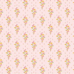 Hollyhock Lane Pink Love At Home Yardage by Lori Woods for Poppie Cotton Fabrics