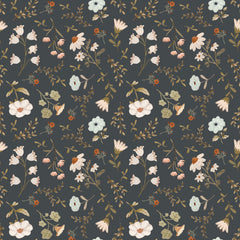 House and Home Black Meagan Yardage by Lori Woods for Poppie Cotton Fabrics