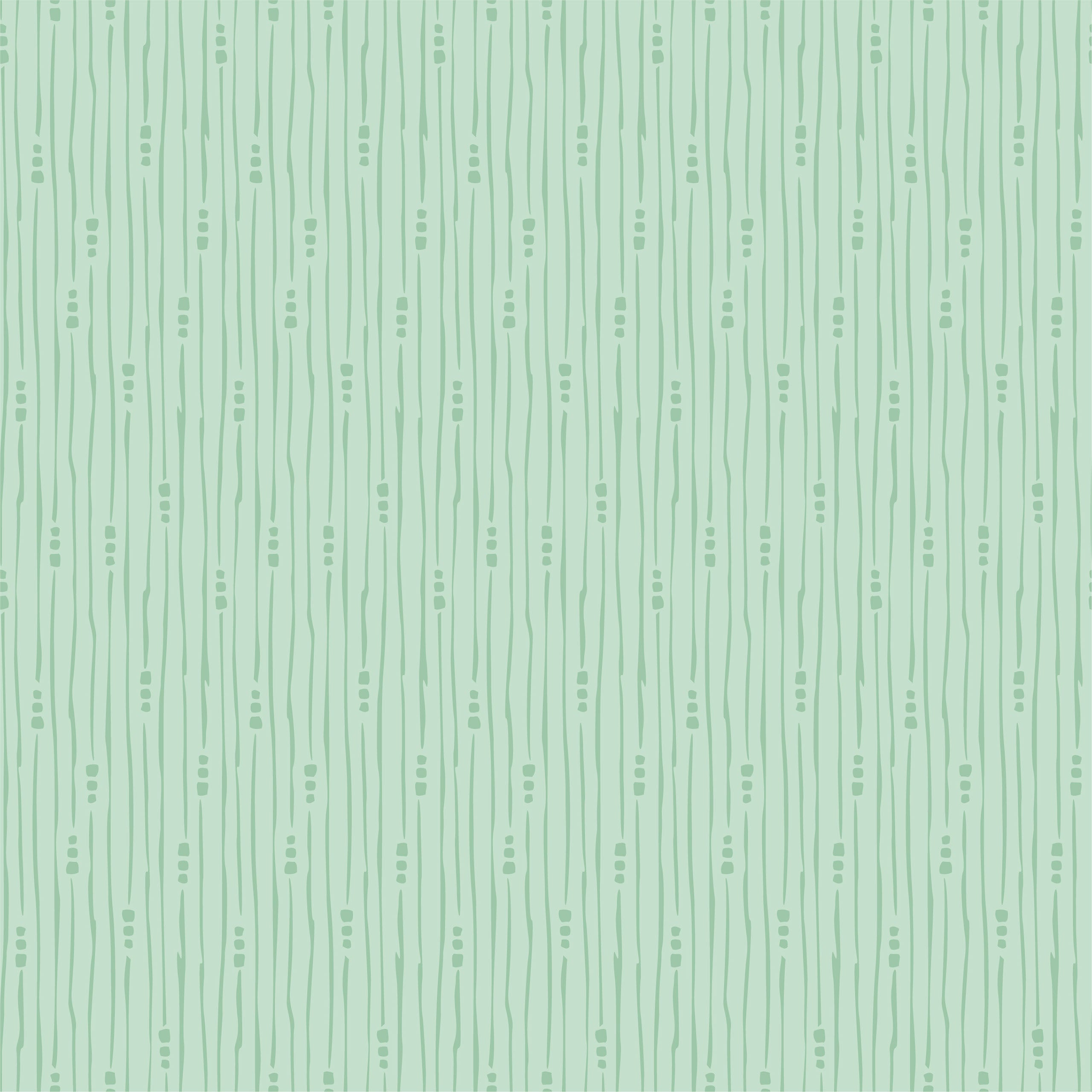 Hollyhock Lane Mint Rain Yardage by Lori Woods for Poppie Cotton Fabrics
