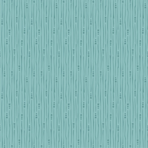 Hollyhock Lane Teal Rain Yardage by Sheri McCulley for Poppie Cotton Fabrics