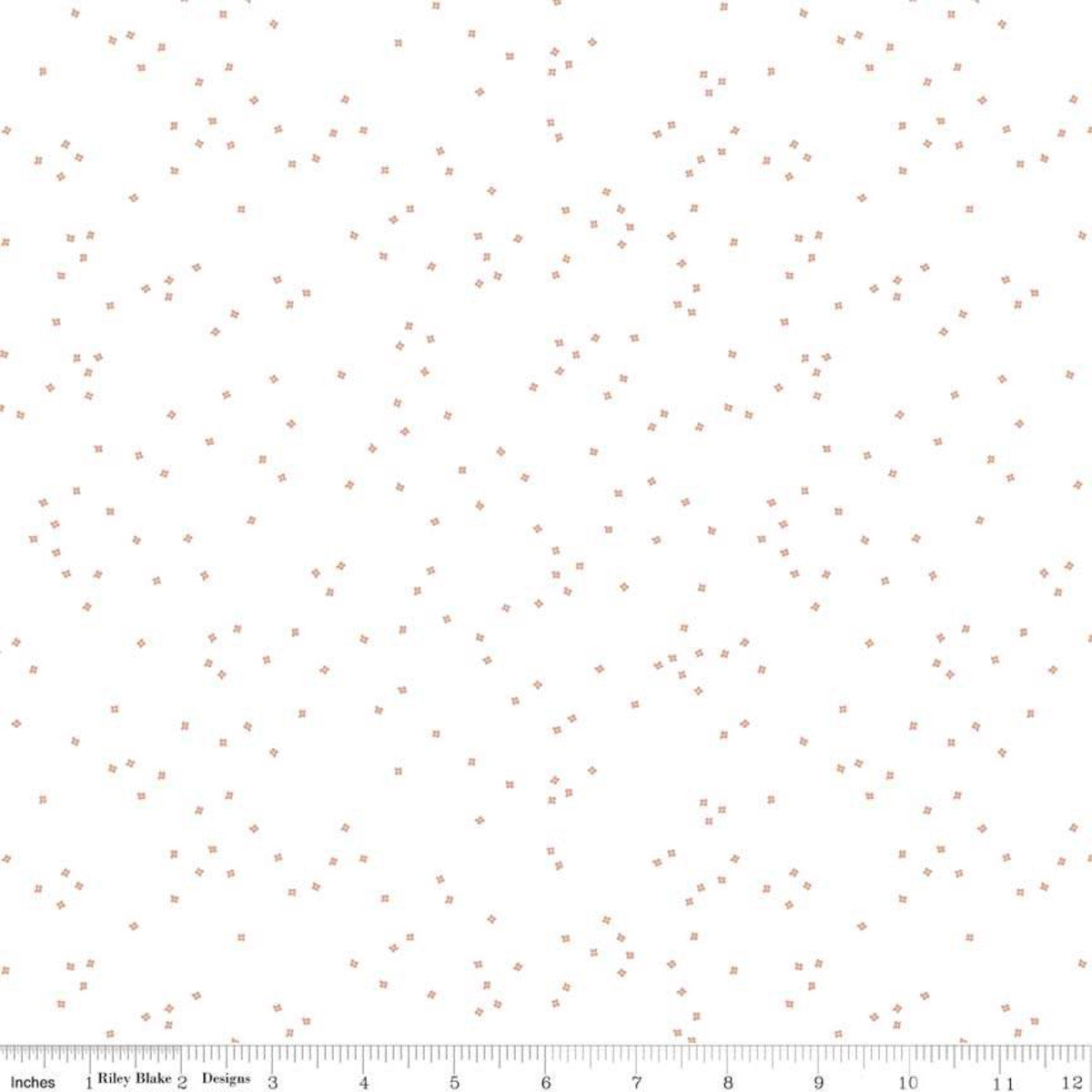 Blossom on White Rose Gold Yardage by Christopher Thompson for Riley Blake Designs