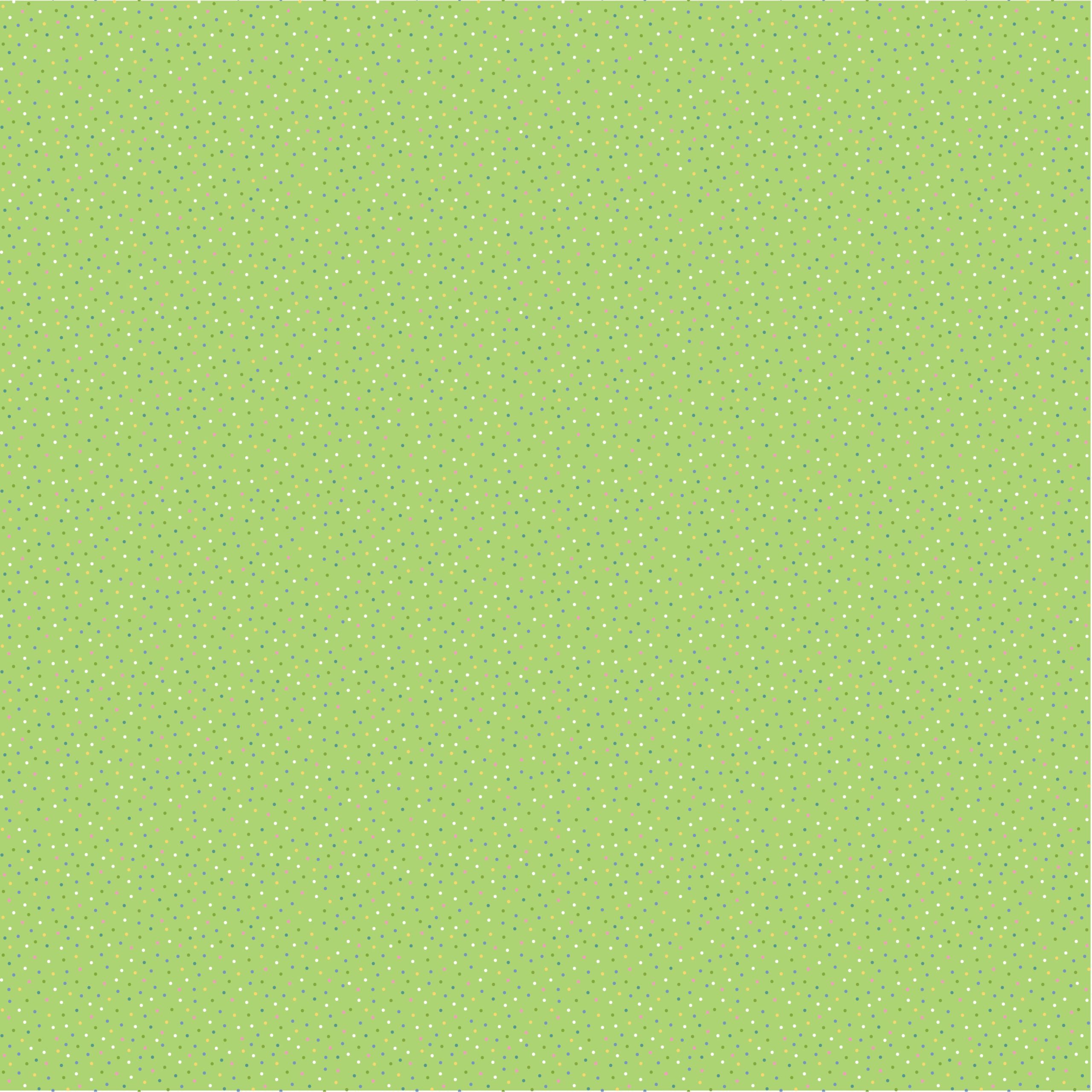 Country Confetti Sweet Pickle Bright Green Yardage by Lori Woods for Poppie Cotton Fabrics