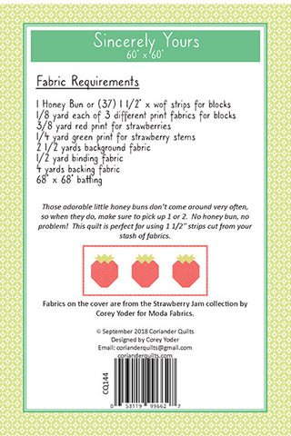 Sincerely Yours Quilt Pattern by Corey Yoder of Coriander Quilts