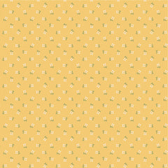 My Favorite Things Yellow Vintage Apron Yardage by Lori Woods for Poppie Cotton Fabrics