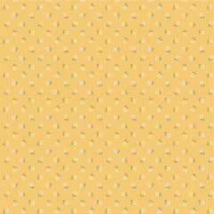 My Favorite Things Yellow Vintage Apron Yardage by Lori Woods for Poppie Cotton Fabrics