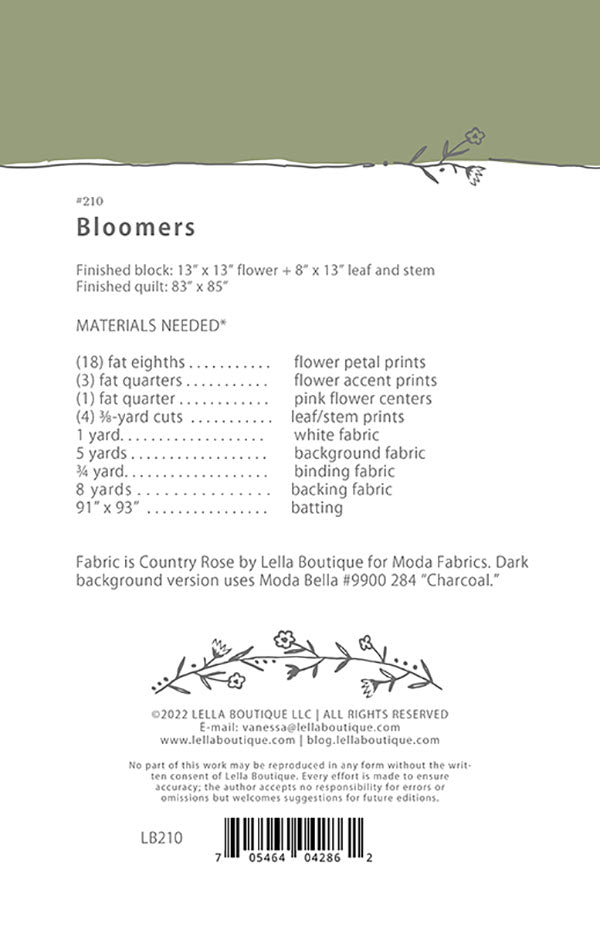 Bloomers Quilt Pattern by Lella Boutique