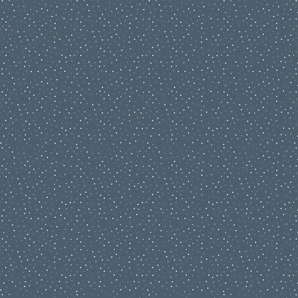 Country Confetti Dark Blue Ribbon Yardage by Lori Woods for Poppie Cotton Fabrics