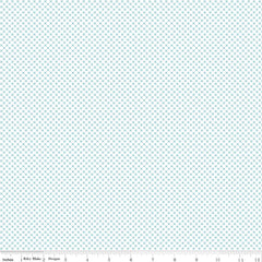 Kisses Aqua on White Yardage by Riley Blake Designs