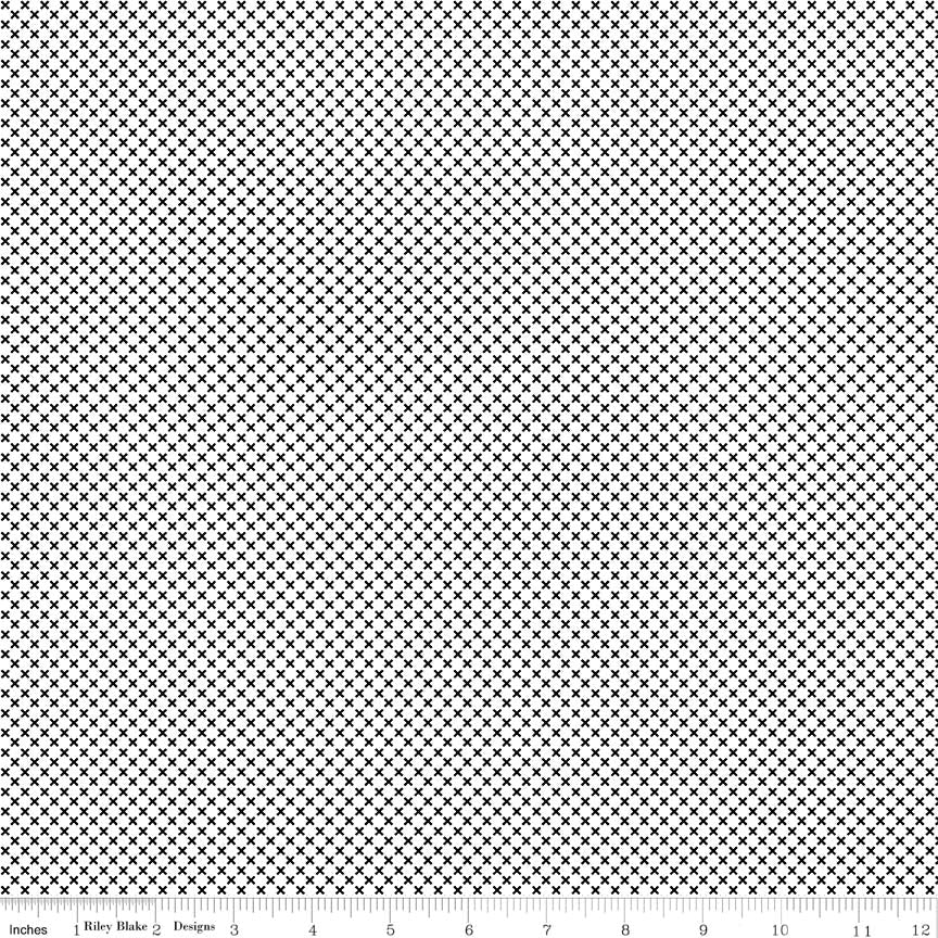 Kisses Black on White Yardage by Riley Blake Designs