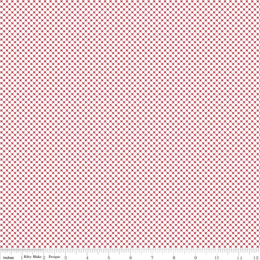 Kisses Red on White Yardage by Riley Blake Designs