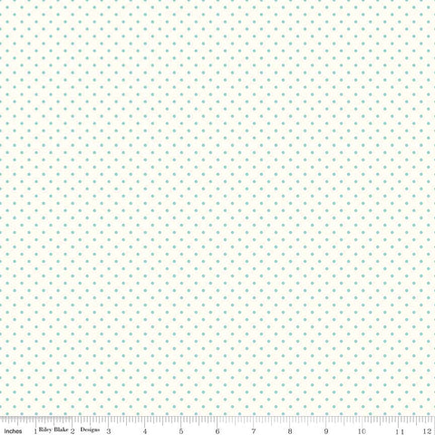 Le Creme Dots Aqua Yardage by Riley Blake Designs