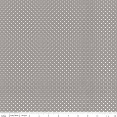 Swiss Dot White on Gray Yardage by Riley Blake Designs