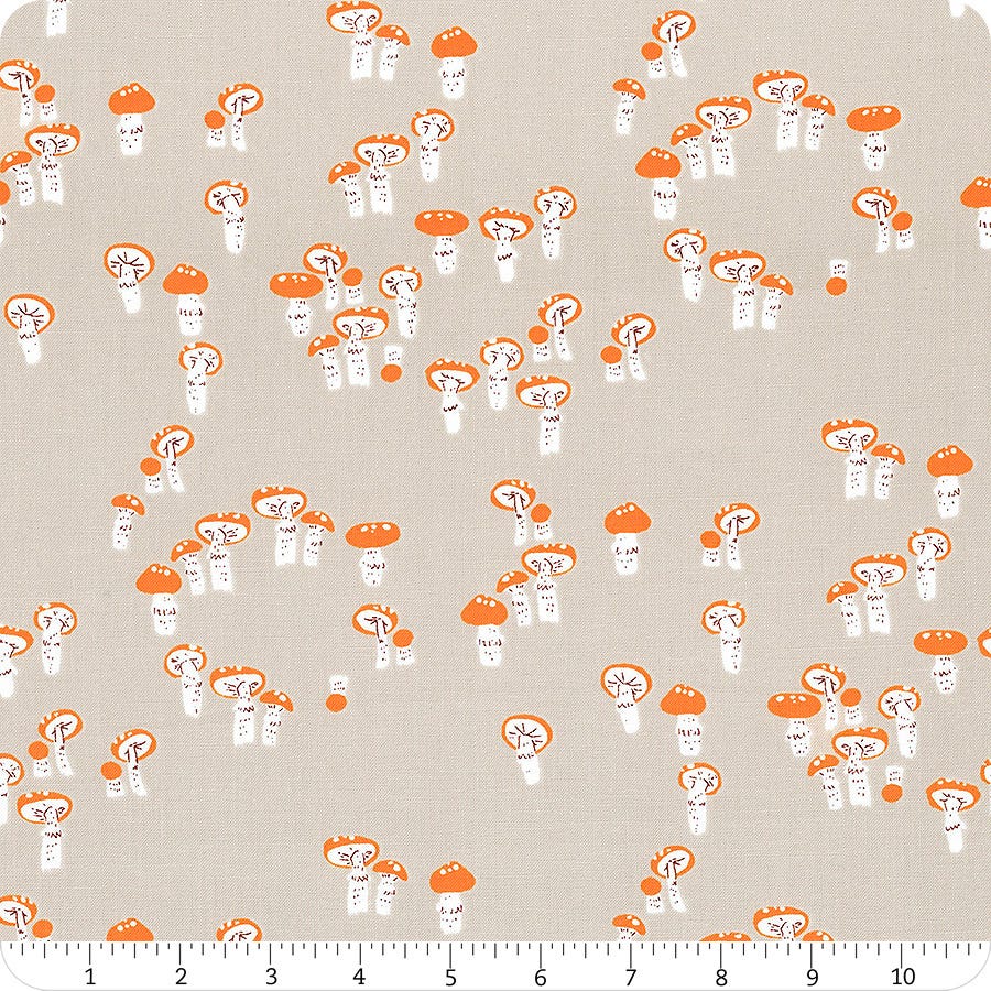 Far Far Away 3 Grey Mushrooms Yardage by Heather Ross for Windham Fabrics
