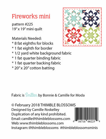 Fireworks Mini Quilt Pattern by Camille Roskelley for Thimble Blossoms.