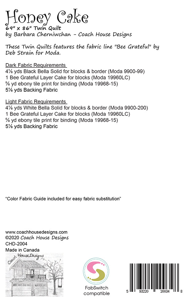 Honey Cake Quilt Pattern by Coach House Designs