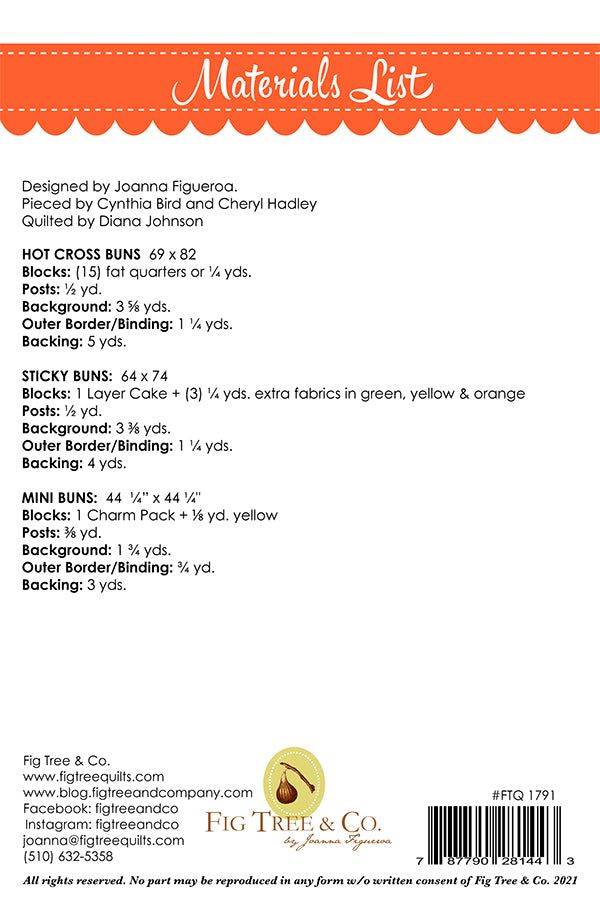 Hot Cross Buns Quilt Pattern by Fig Tree & Co.