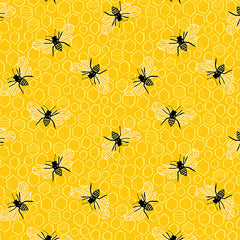 Sunny Bee Yellow Bee And Comb Yardage by Andover Fabrics for Andover Fabrics