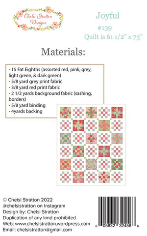 Joyful Quilt Pattern by Chelsi Stratton Designs