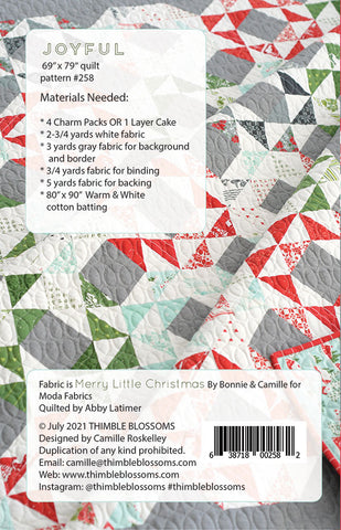 Joyful Quilt Pattern by Thimble Blossoms