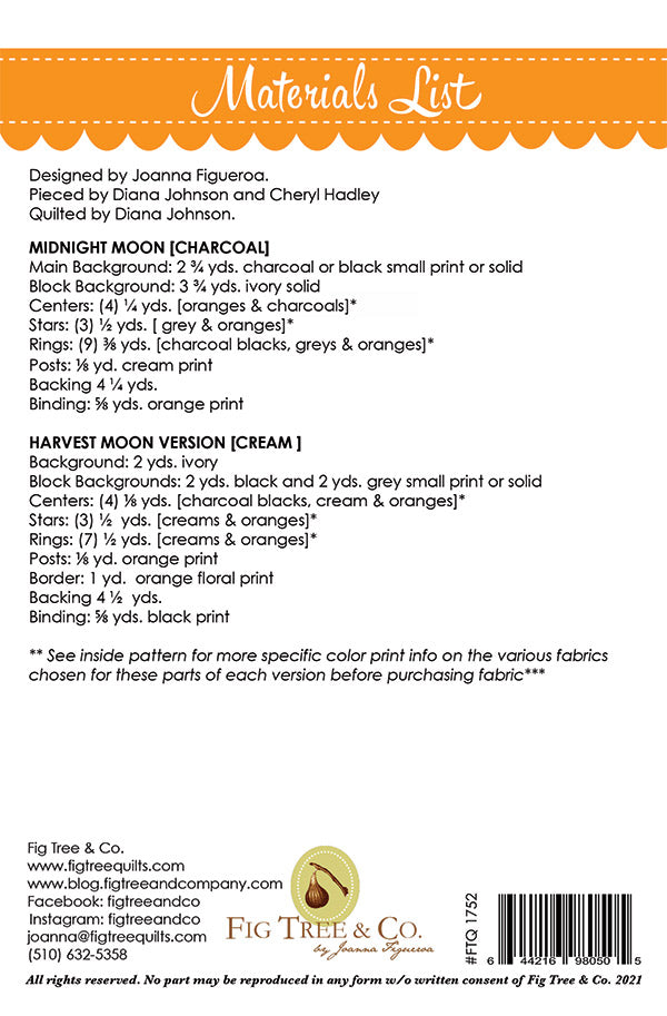 Midnight Moon Quilt Pattern by Fig Tree & Co