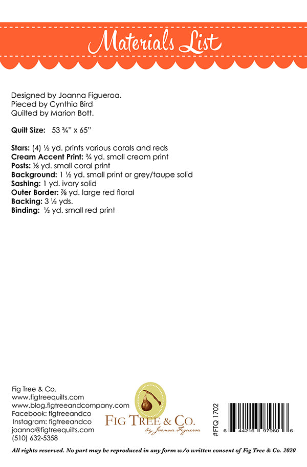 Mid Summer Stars Quilt Pattern by Fig Tree & Co.