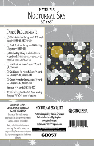 Nocturnal Sky Quilt Pattern by Gingiber