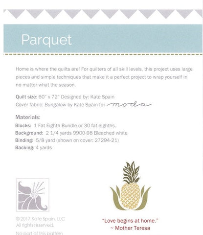 Parquet Quilt Pattern by Kate Spain